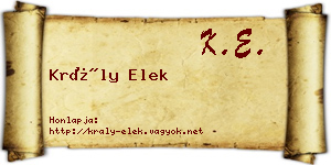 Krály Elek névjegykártya